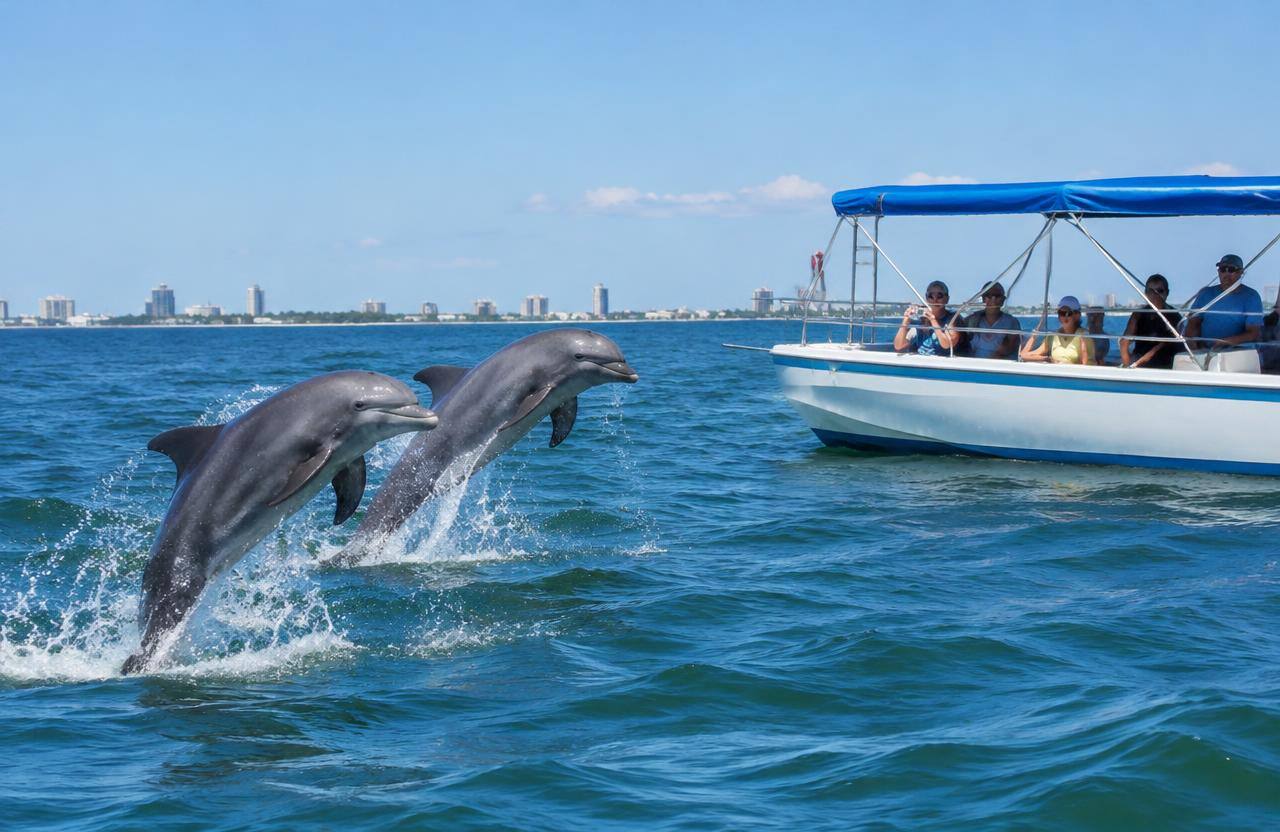 Dolphins are a regular sight on the bay near Apollo Beach